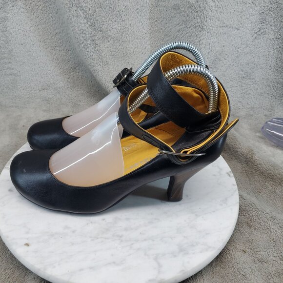 Jeffrey Campbell Shoes Womens Size 8 Black Leather Edson Ankle Wrap Heels - Picture 1 of 11